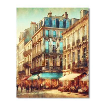 Old-world European Street Paint By Numbers Art