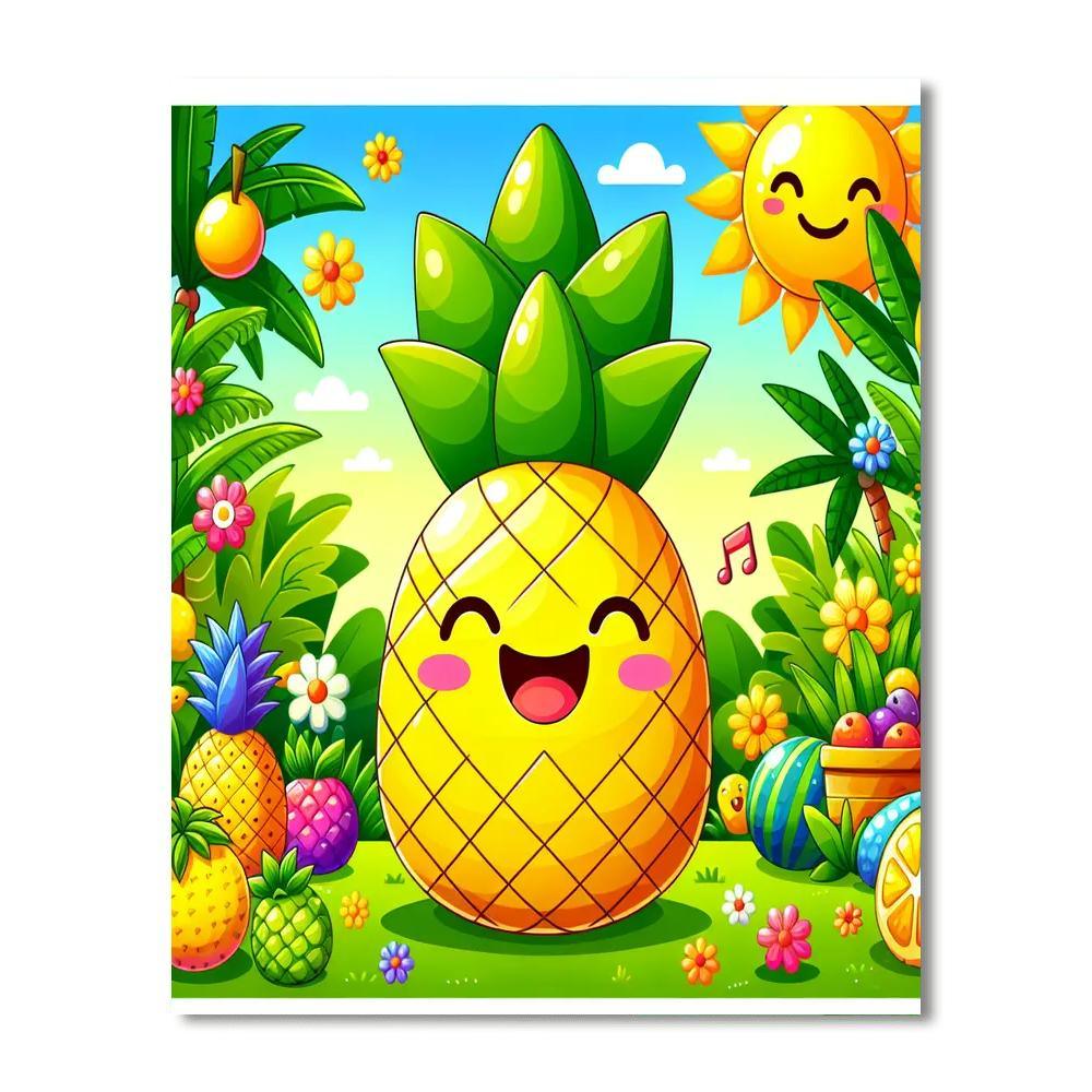 Joyful Singing Pineapple DIY Paint By Numbers