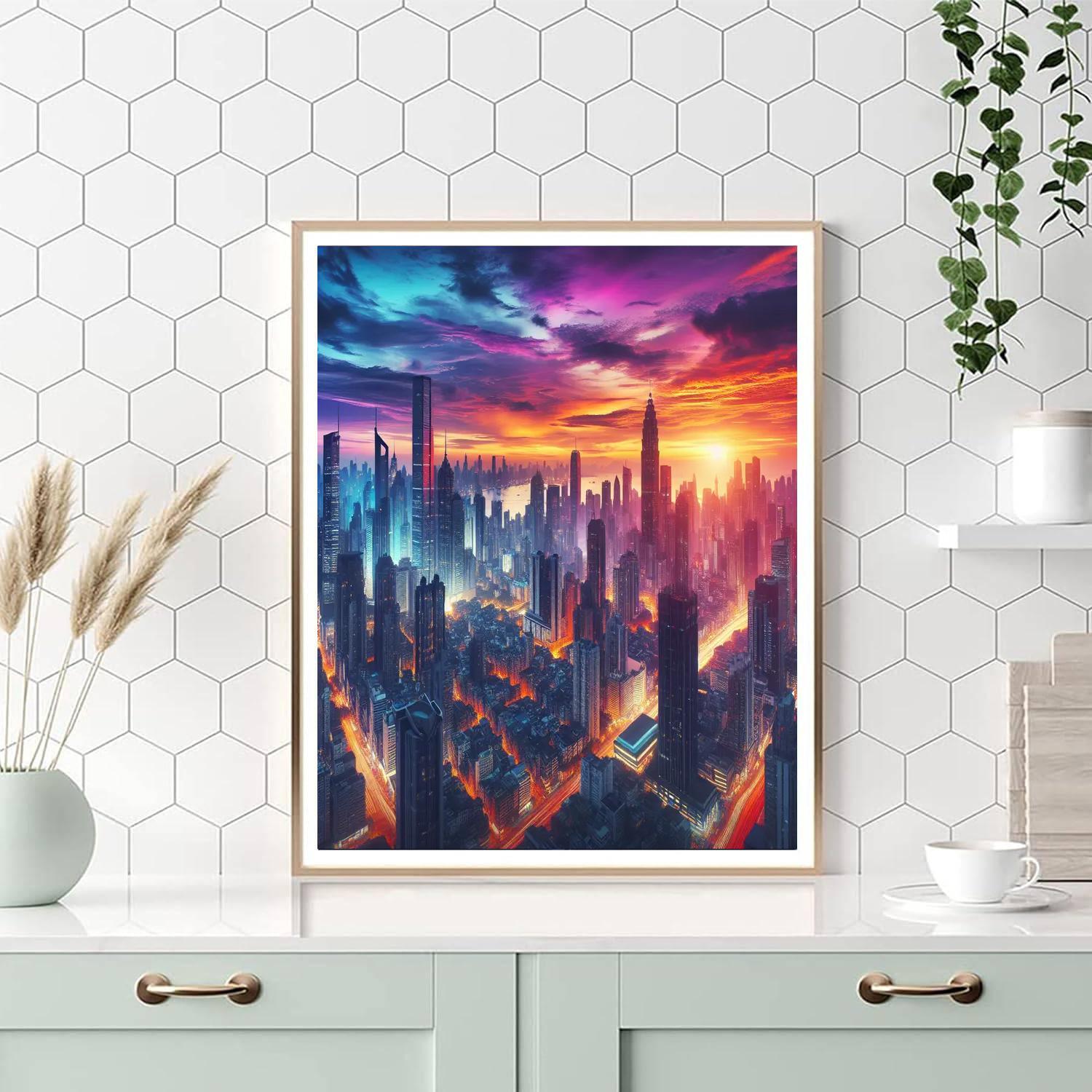 Elegant Urban Cityscape Paint By Numbers Art