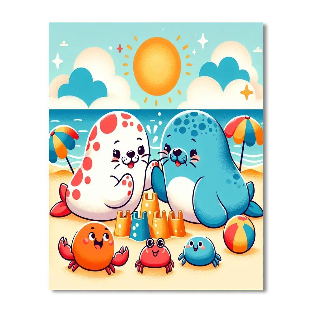 Bouncy Beach Party Paint By Numbers