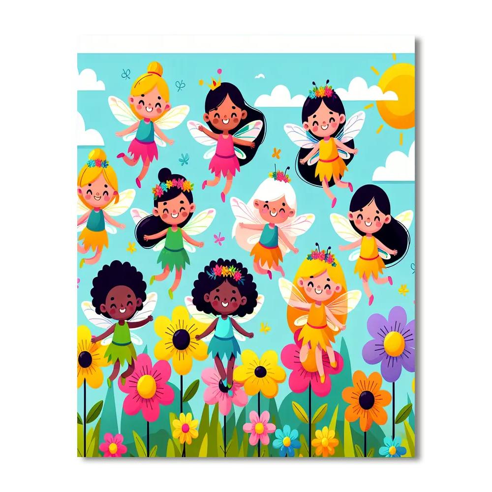 Whimsical Flower Fairies Number Painting