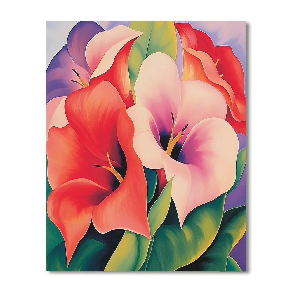 Georgia O'Keeffe Inspired Impressionist Floral Reverie  Paint By Numbers