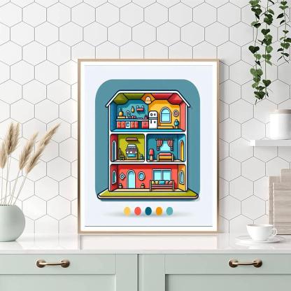 Dreamy Dollhouse DIY Paint By Numbers