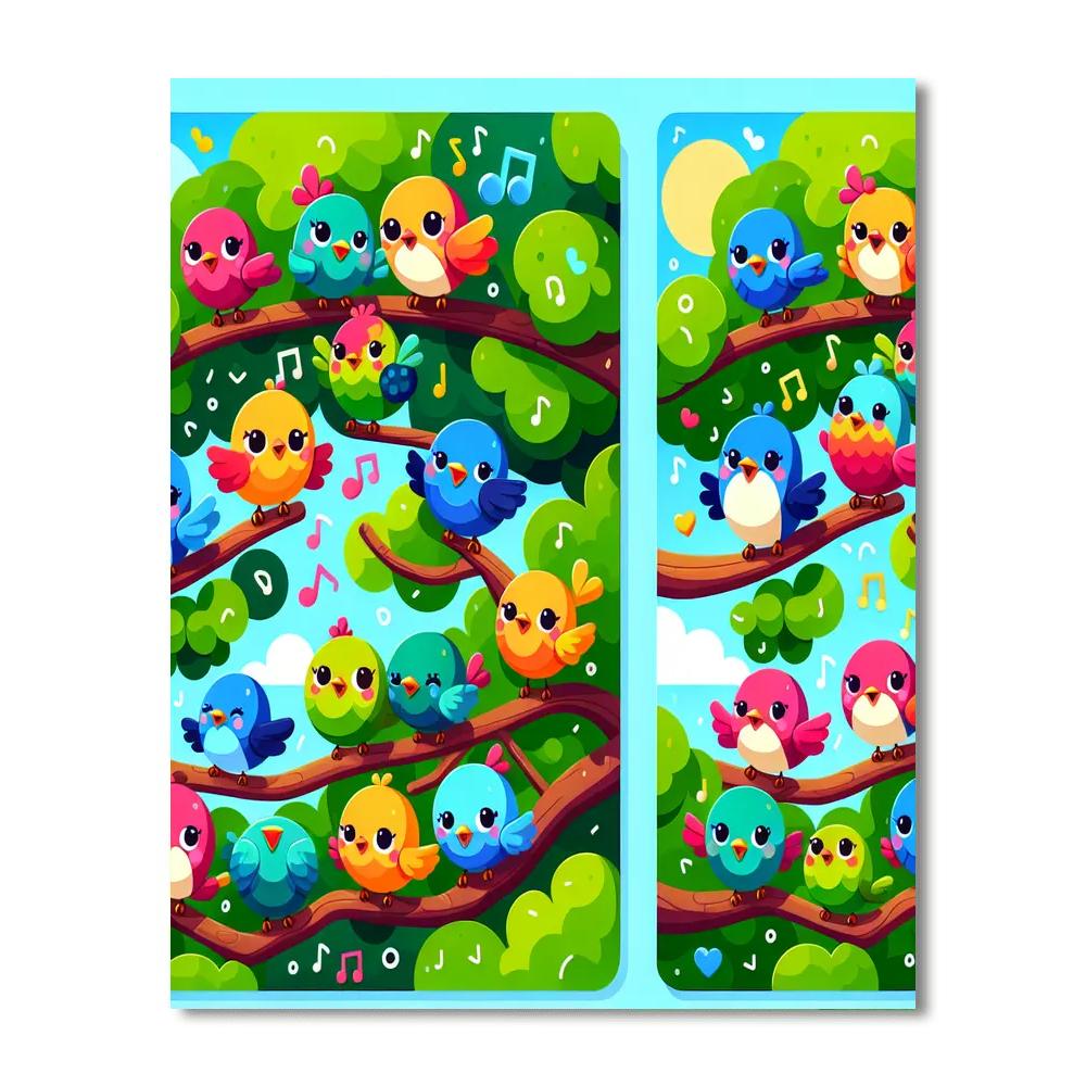 Chirpy Bird's Melody Paint By Numbers Art