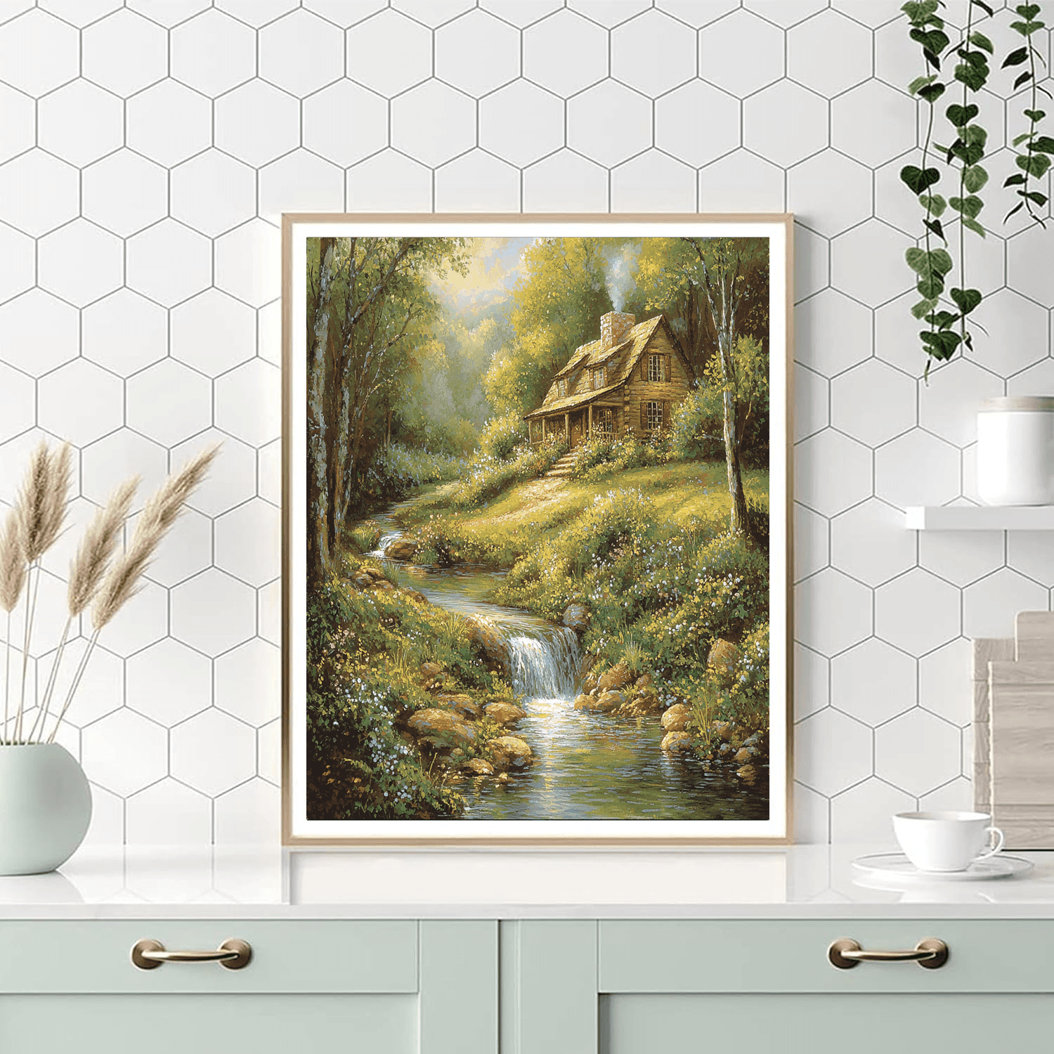 Thomas Kinkade Inspired Lush Retreat  Painting By Numbers Kit
