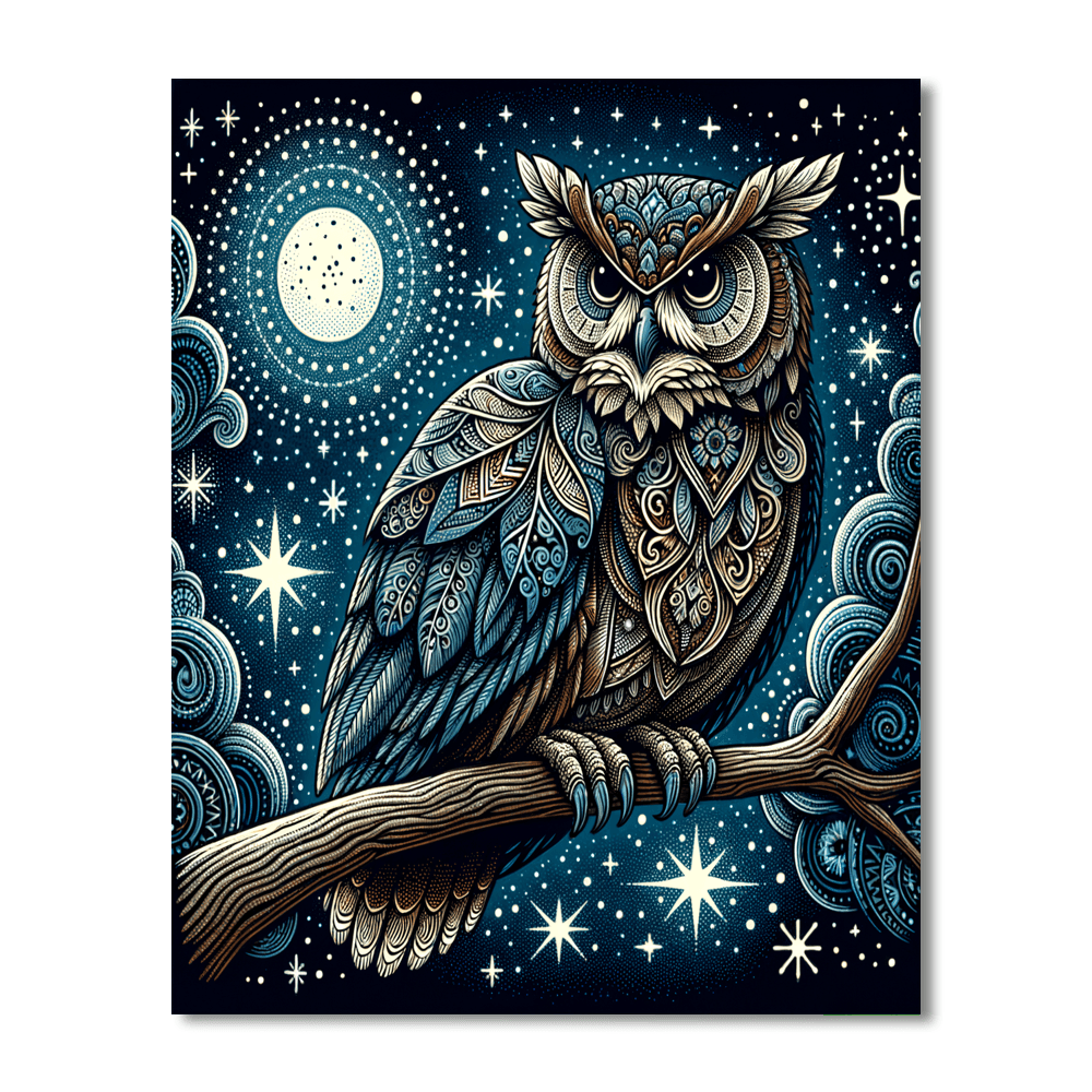 Inspiring Owl Wisdom Number Painting