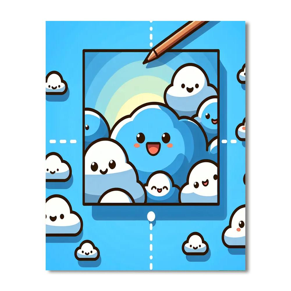 Sunny Day Clouds Numbered Painting Kits