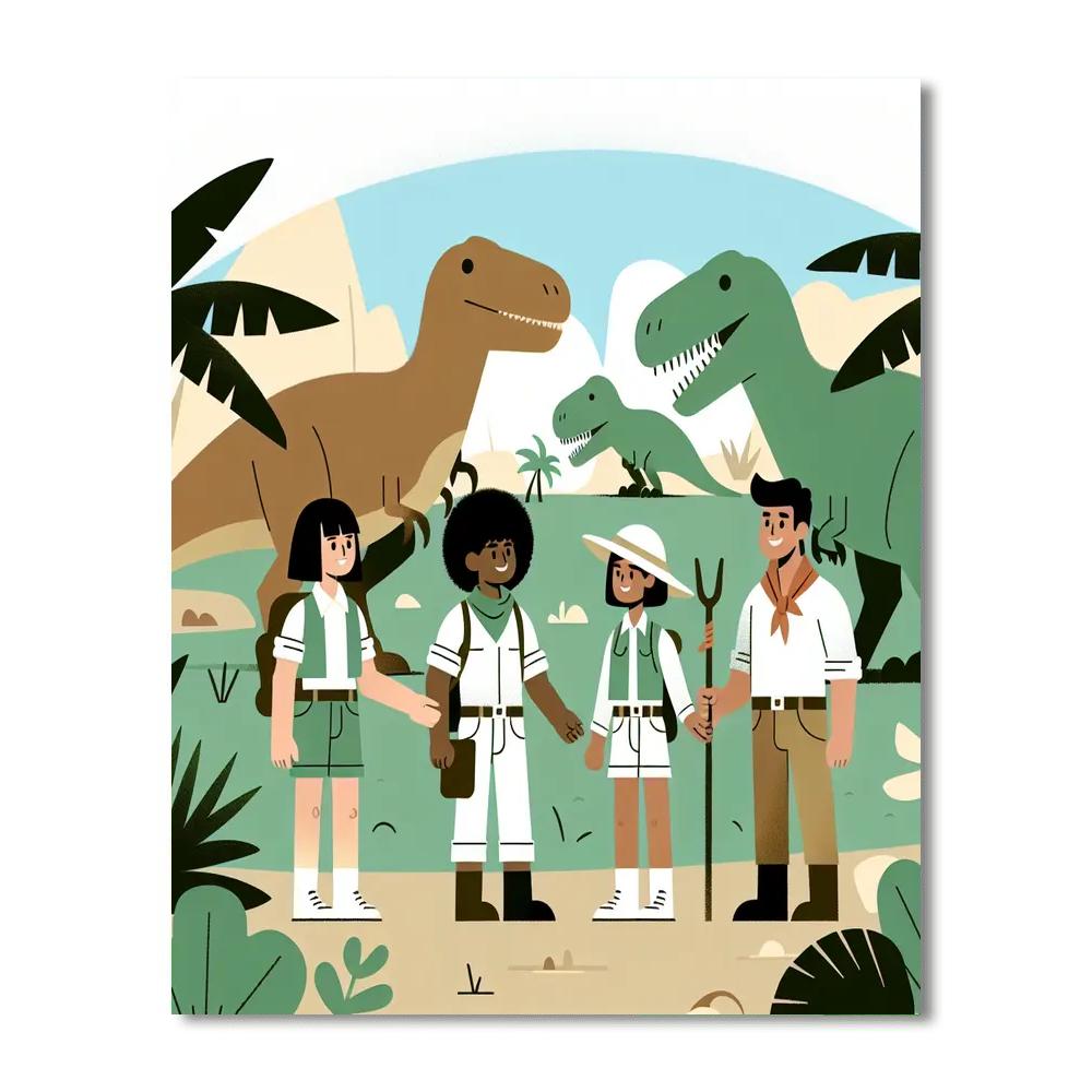Daring Dinosaur Explorers Paint By Numbers Art