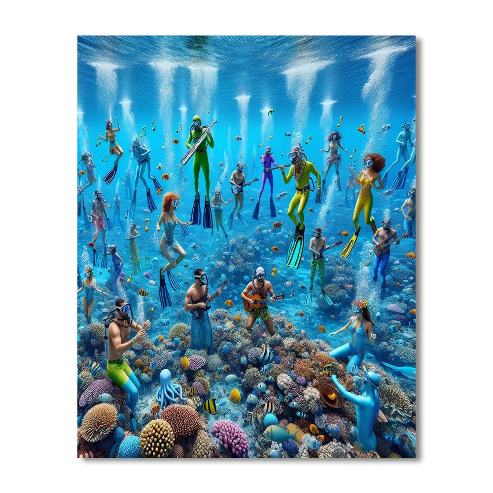 Underwater Music Festival - Florida Keys, Usa Numbered Painting Kits
