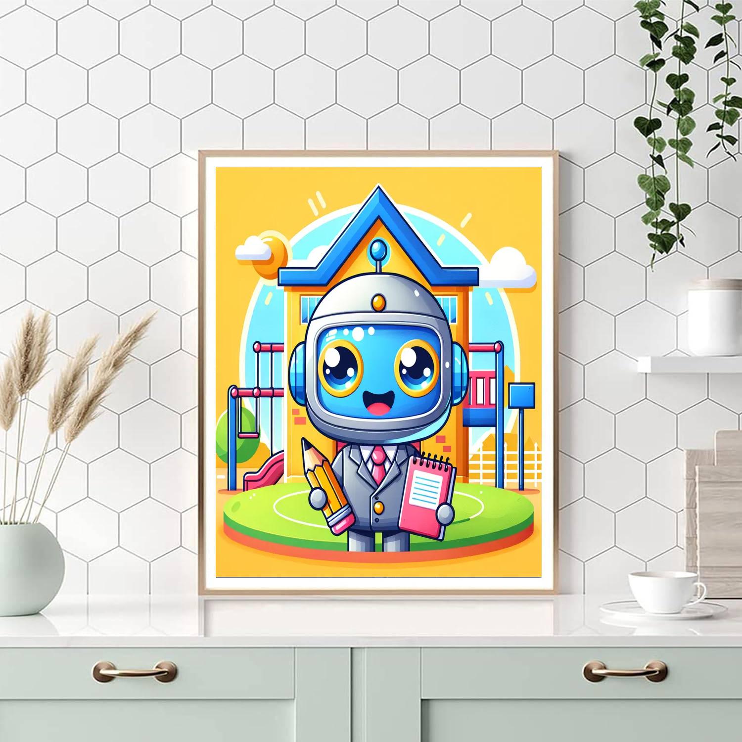 Robot's First Day At School Paint By Numbers Kits