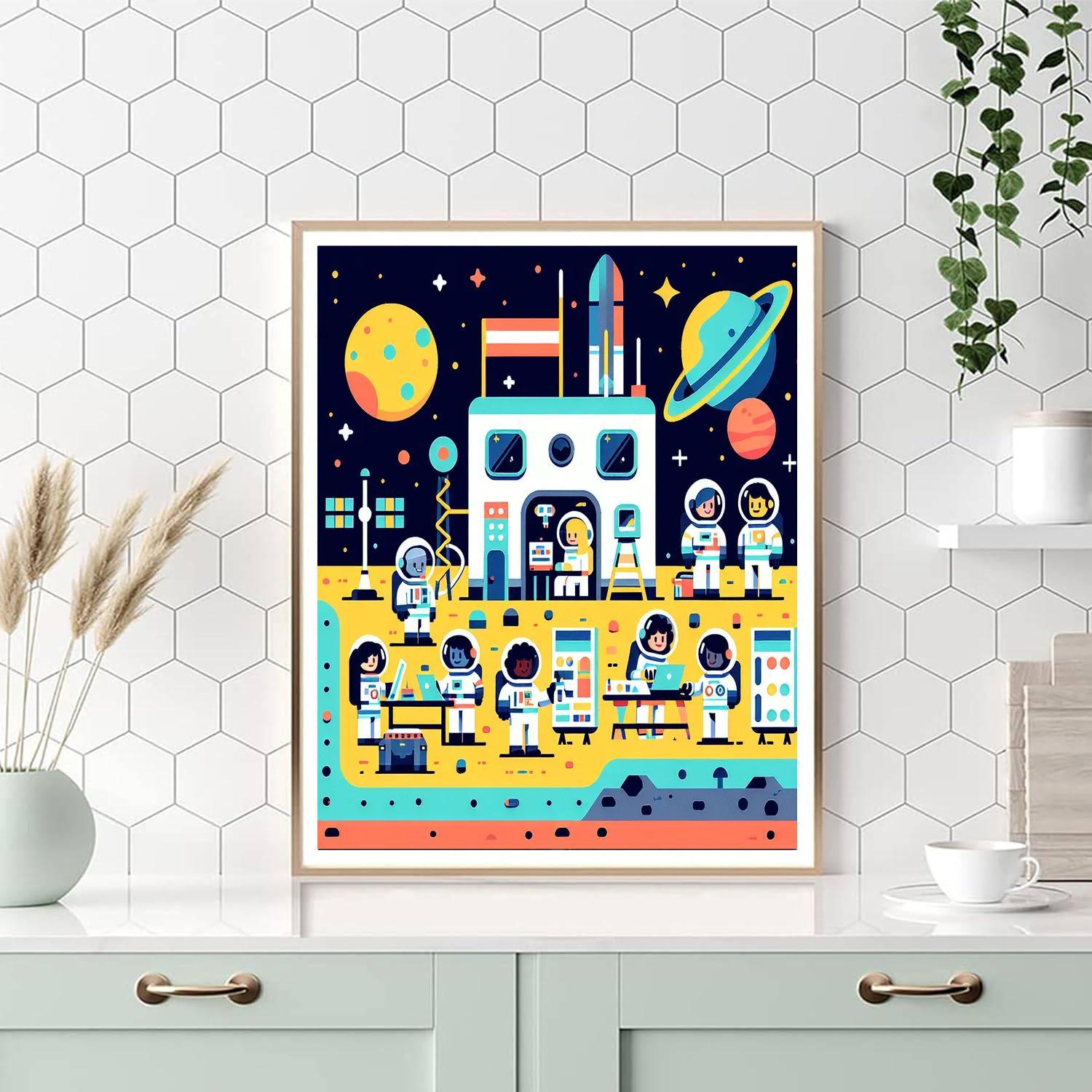 Galactic Outpost Mission Paint By Numbers Art