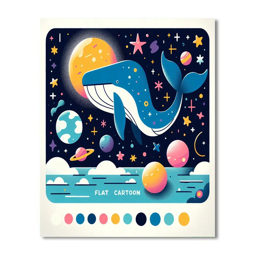 Space Drifter Whale Number Painting