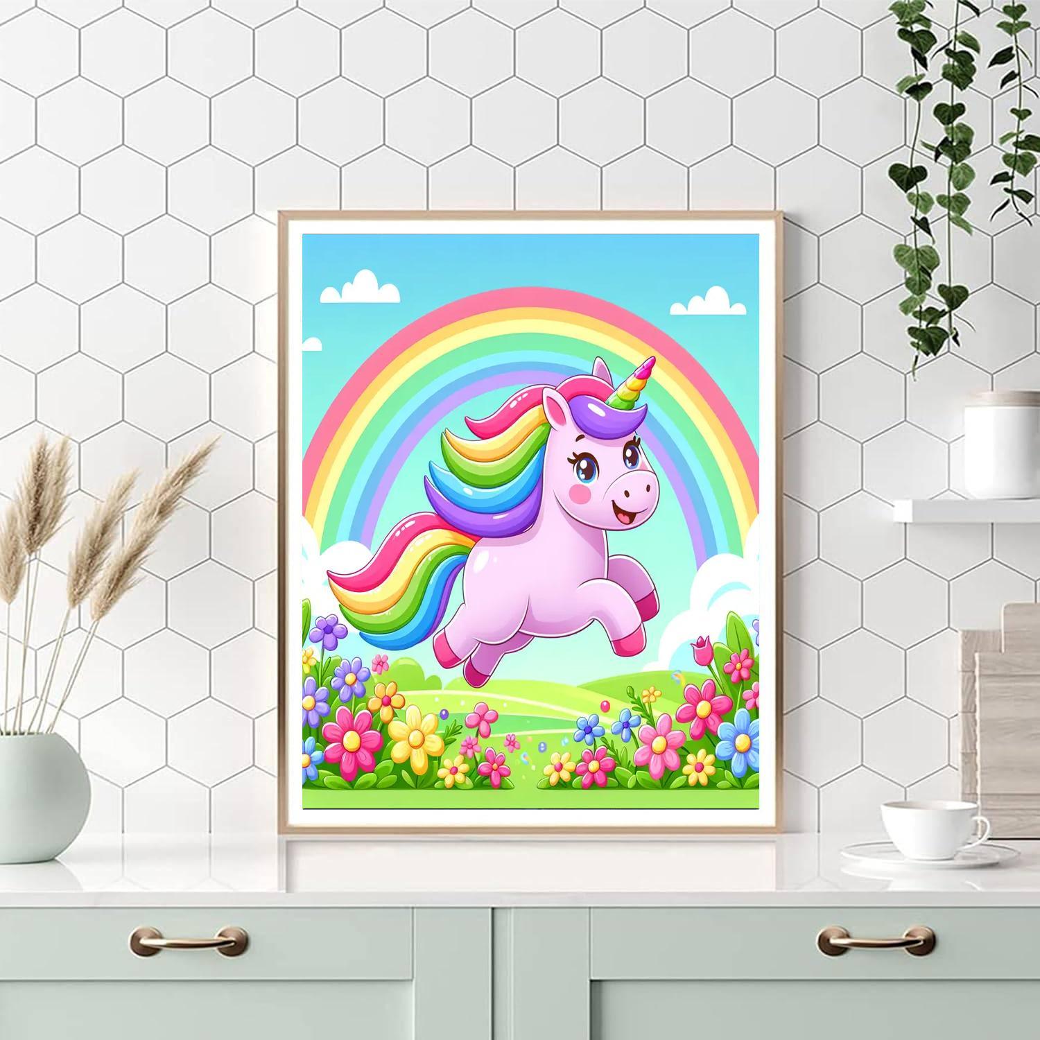 Rainbow Unicorn Magic Paint By Numbers Art