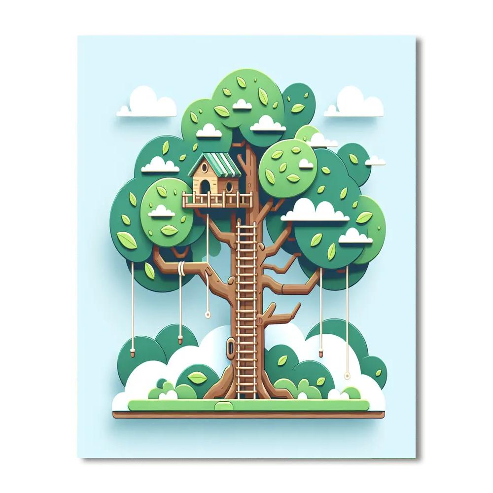 Fairy Tale Treehouse Painting By Numbers Kit