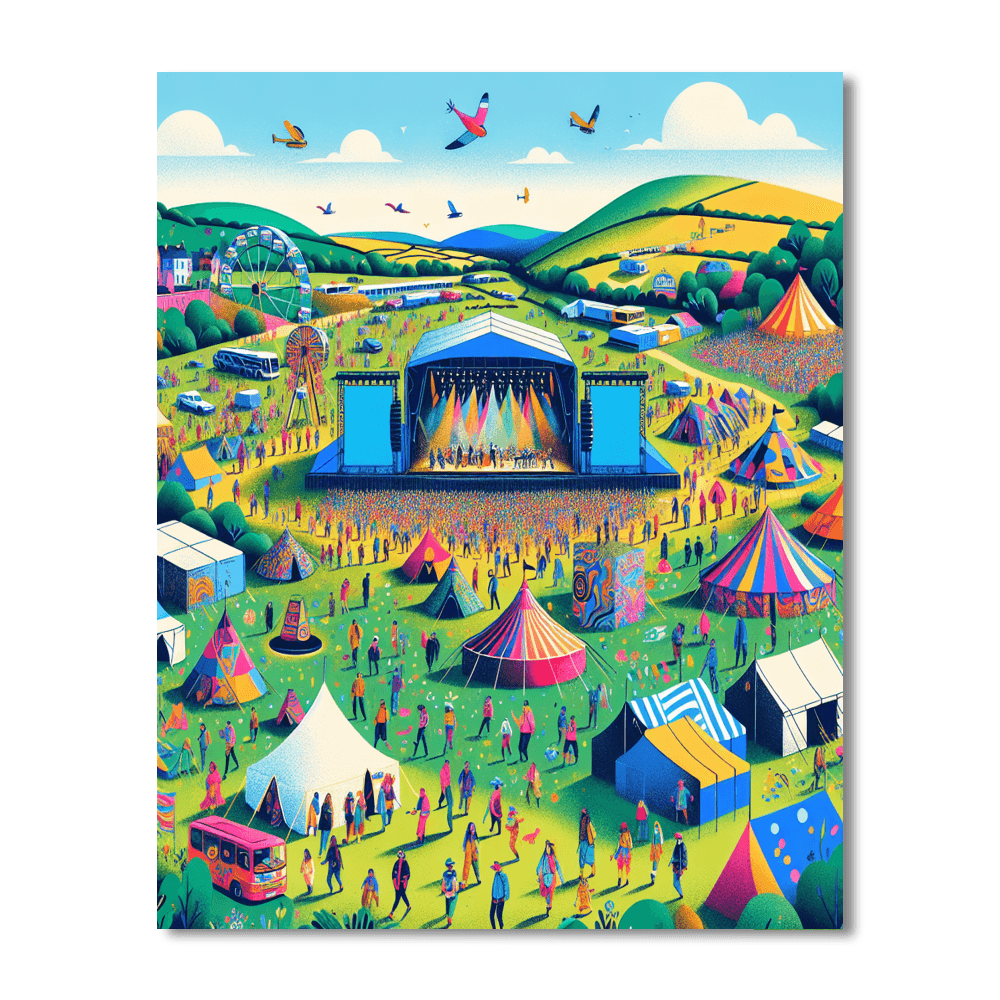 Electric Picnic - County Laois, Ireland Painting By Numbers Kit