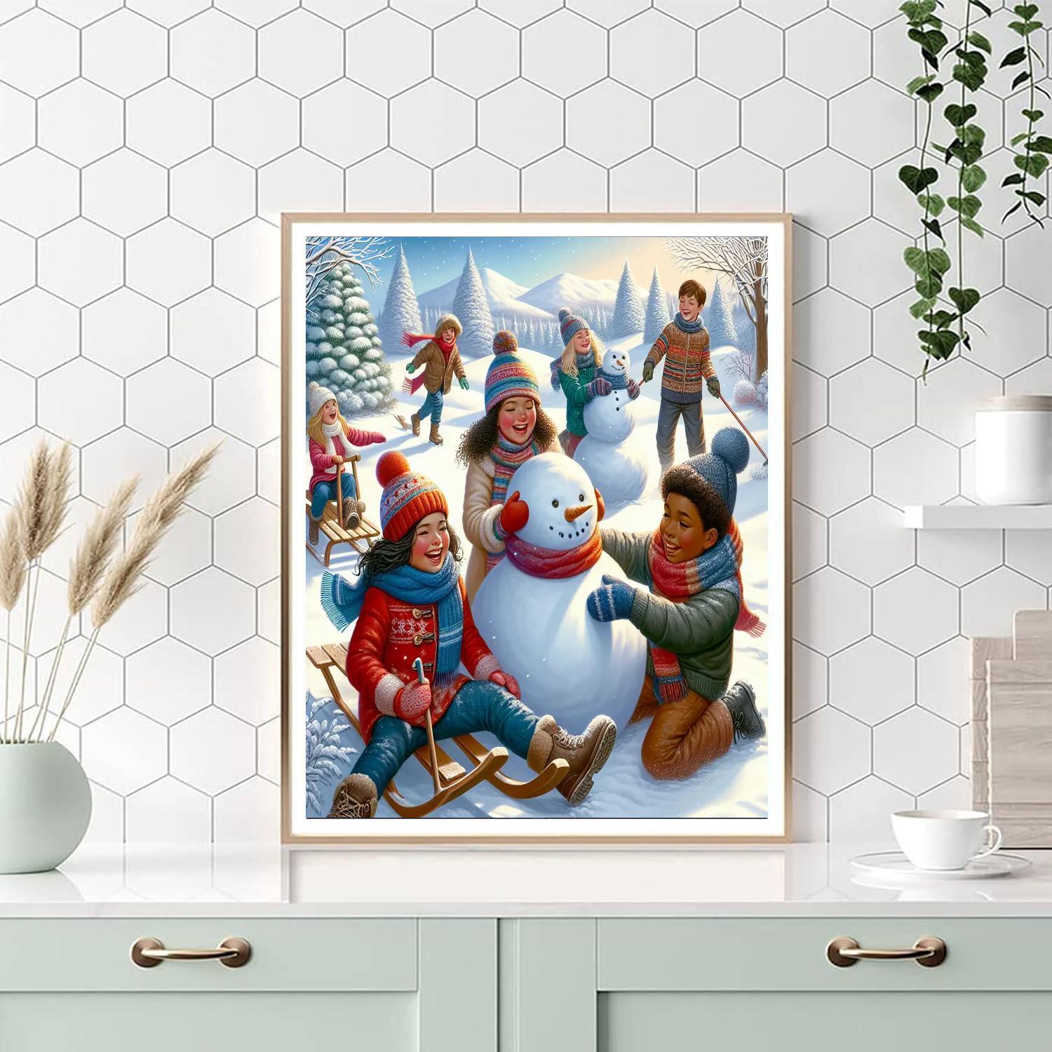 Winter Scene Of Wonder Numbered Painting Kits