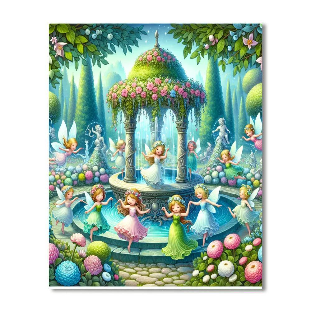 Fairy Fountain Frolic Numbered Painting Kits