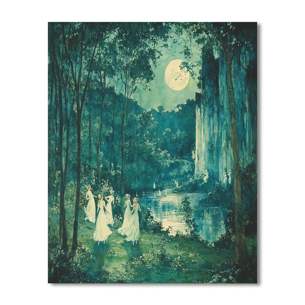 John William Waterhouse Inspired Mythical Forest Glade  Number Painting
