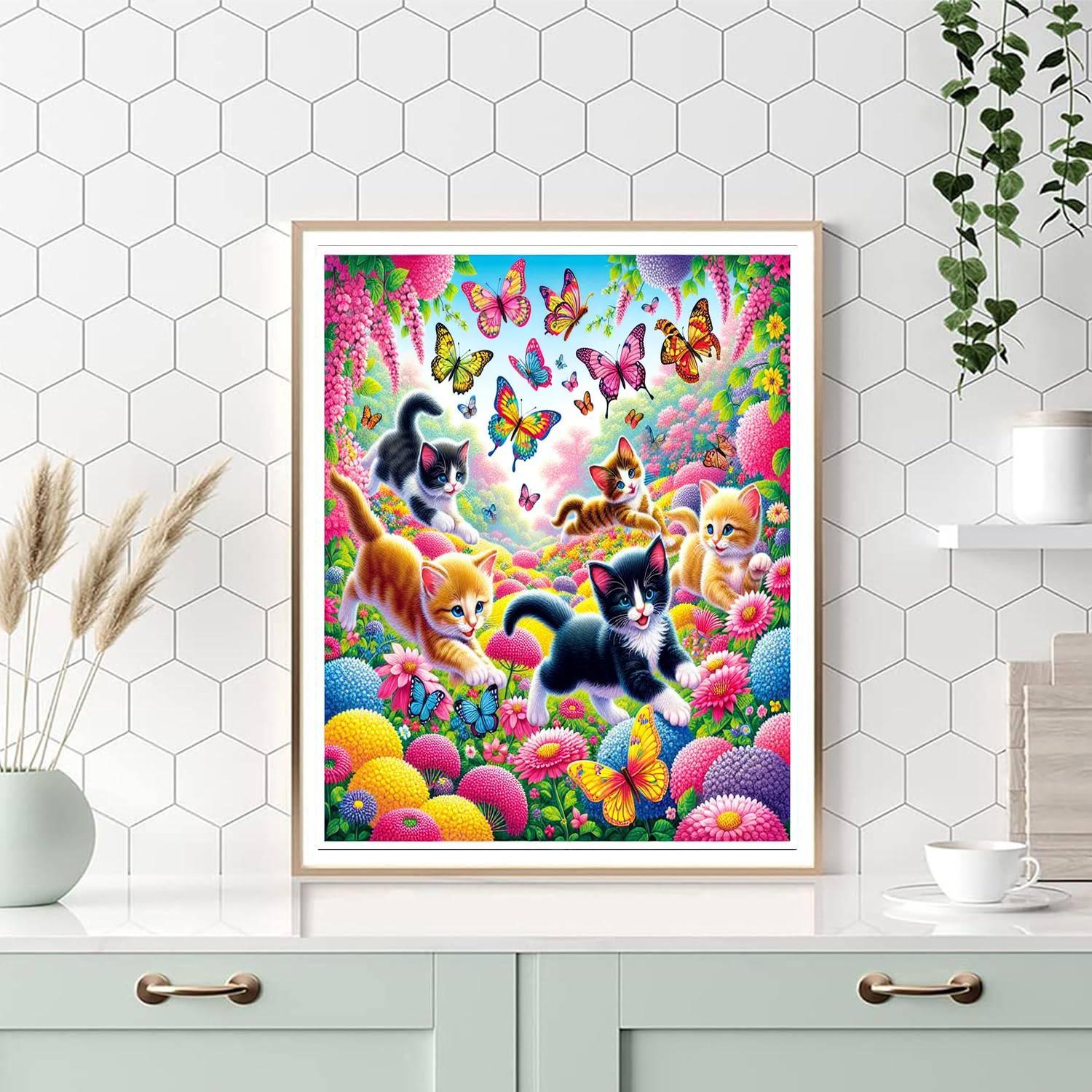 Frolicking Kittens In A Garden Paint By Numbers