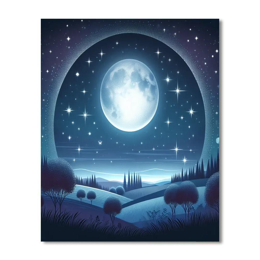 Charming Starry Night Numbered Painting Kits