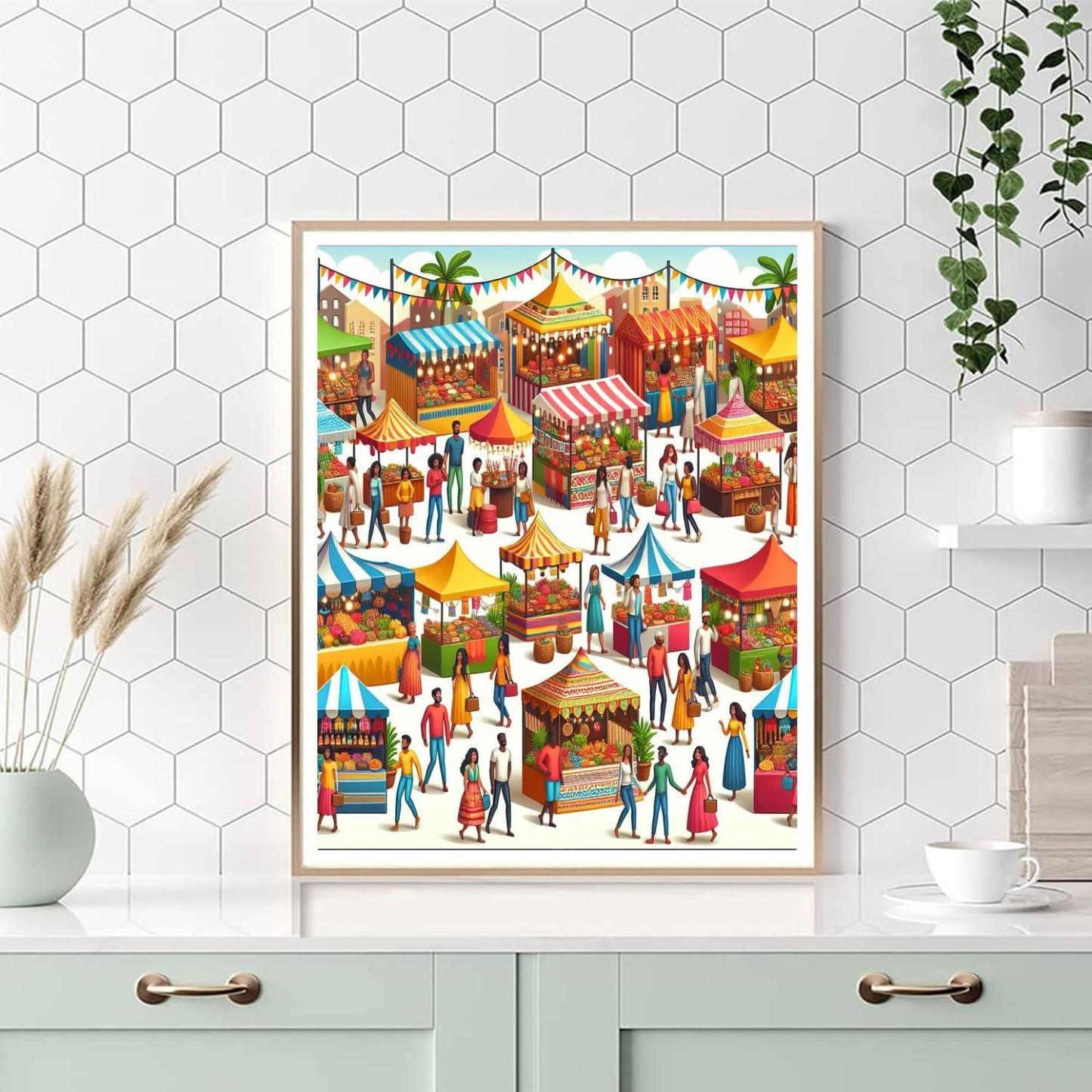 Charming Village Fair Numbered Painting Kits