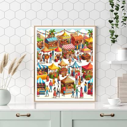Charming Village Fair Numbered Painting Kits