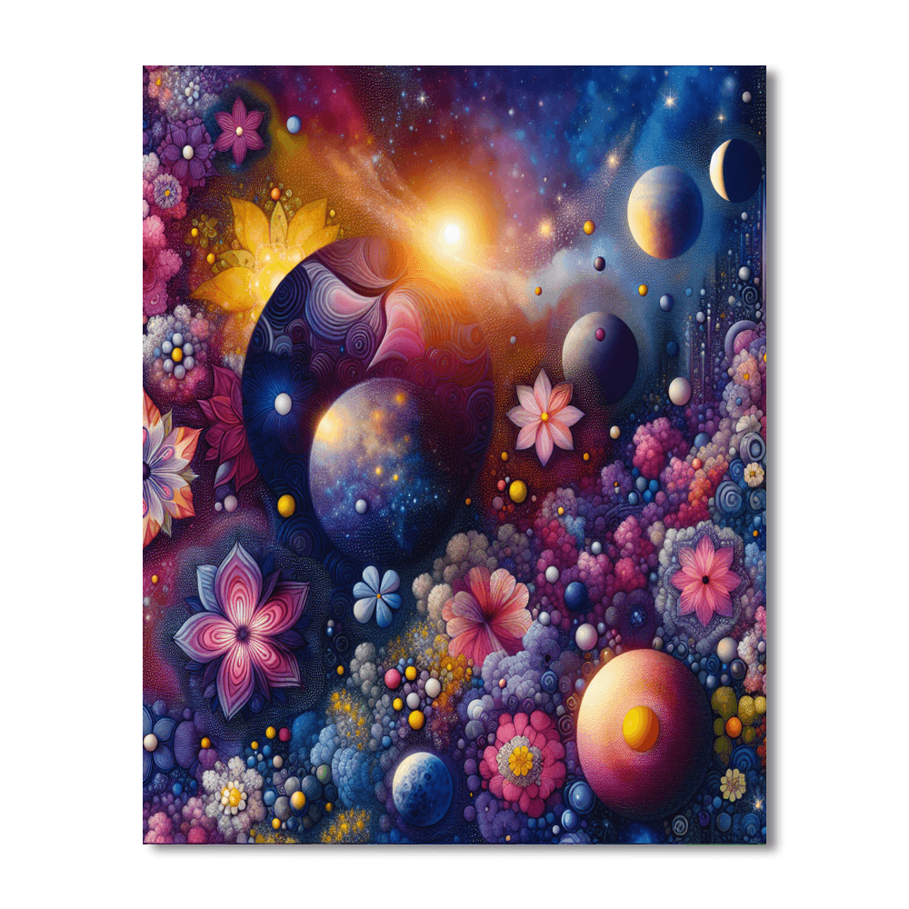 Galactic Garden Blooms Number Painting