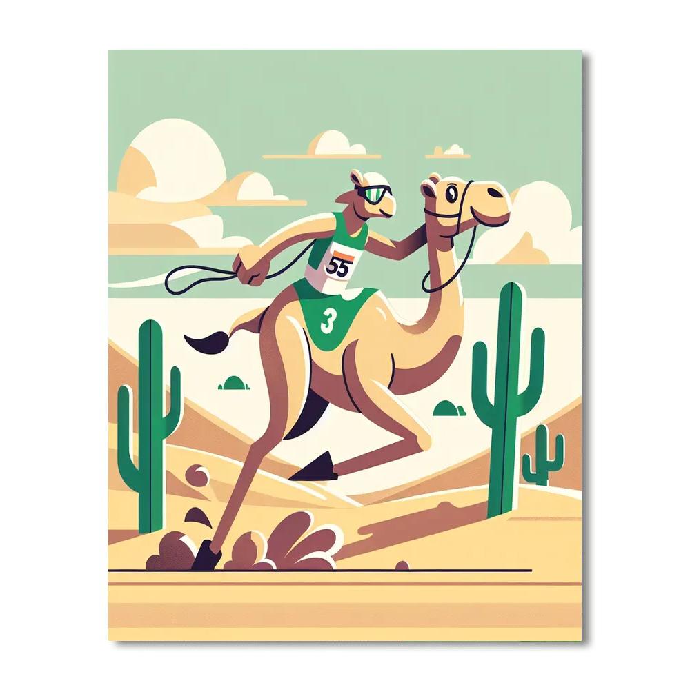 Desert Racer Camel Number Painting