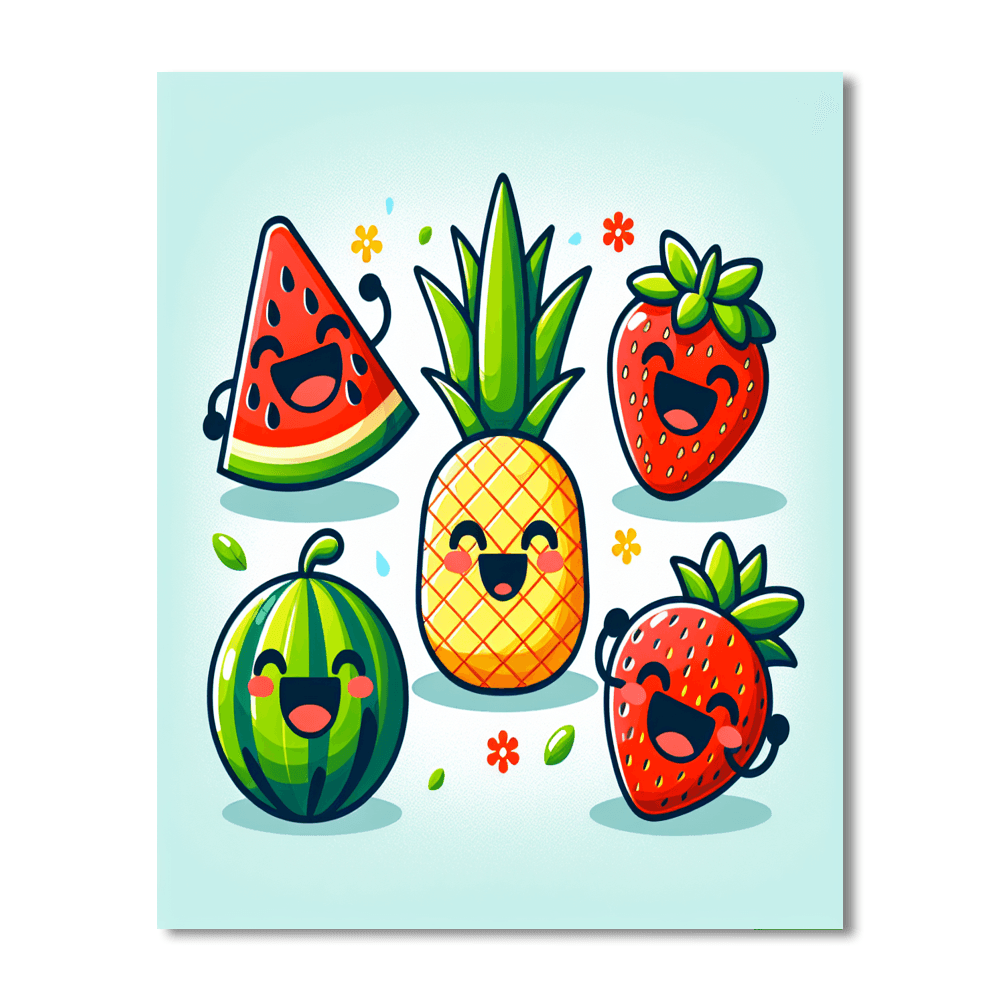 Silly Summer Fruits Paint By Number
