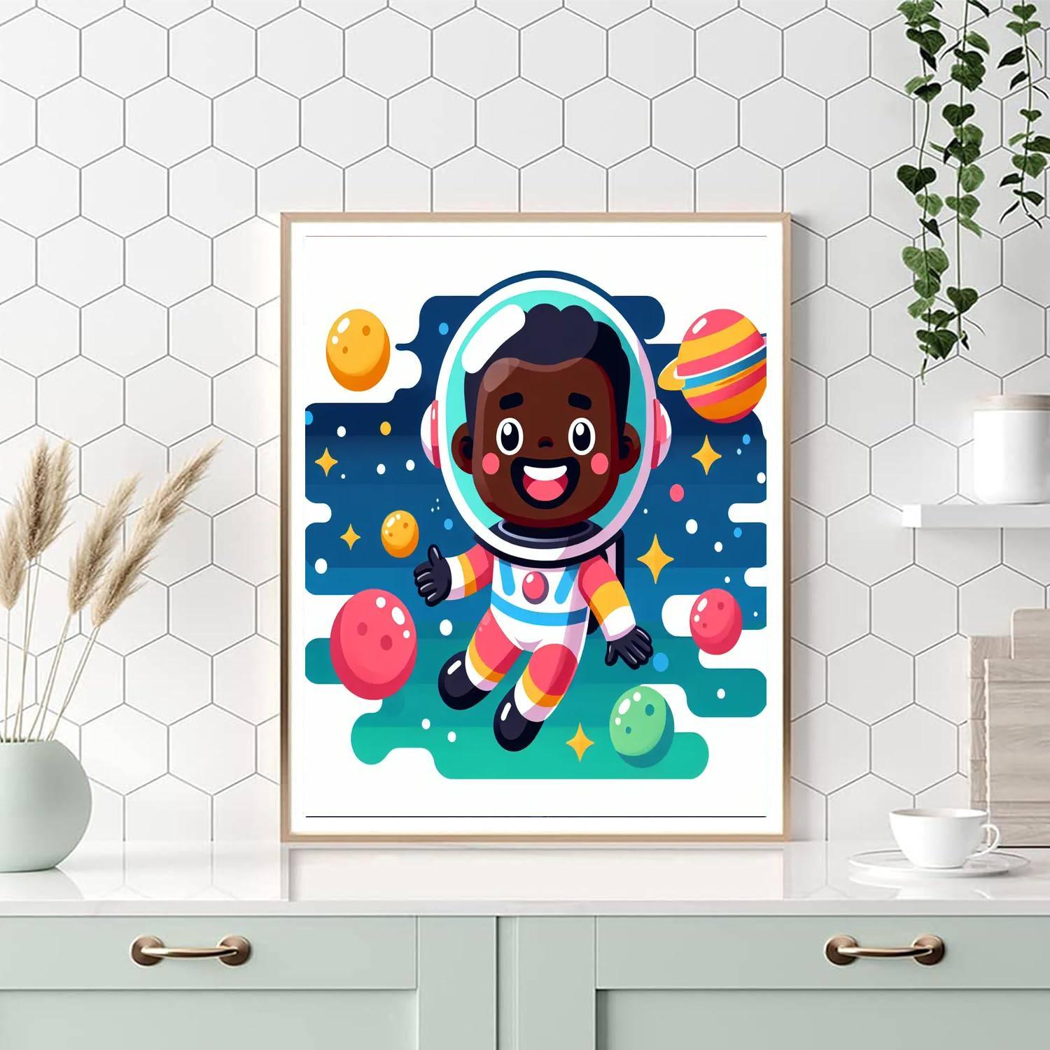 Silly Spaceman DIY Paint By Numbers