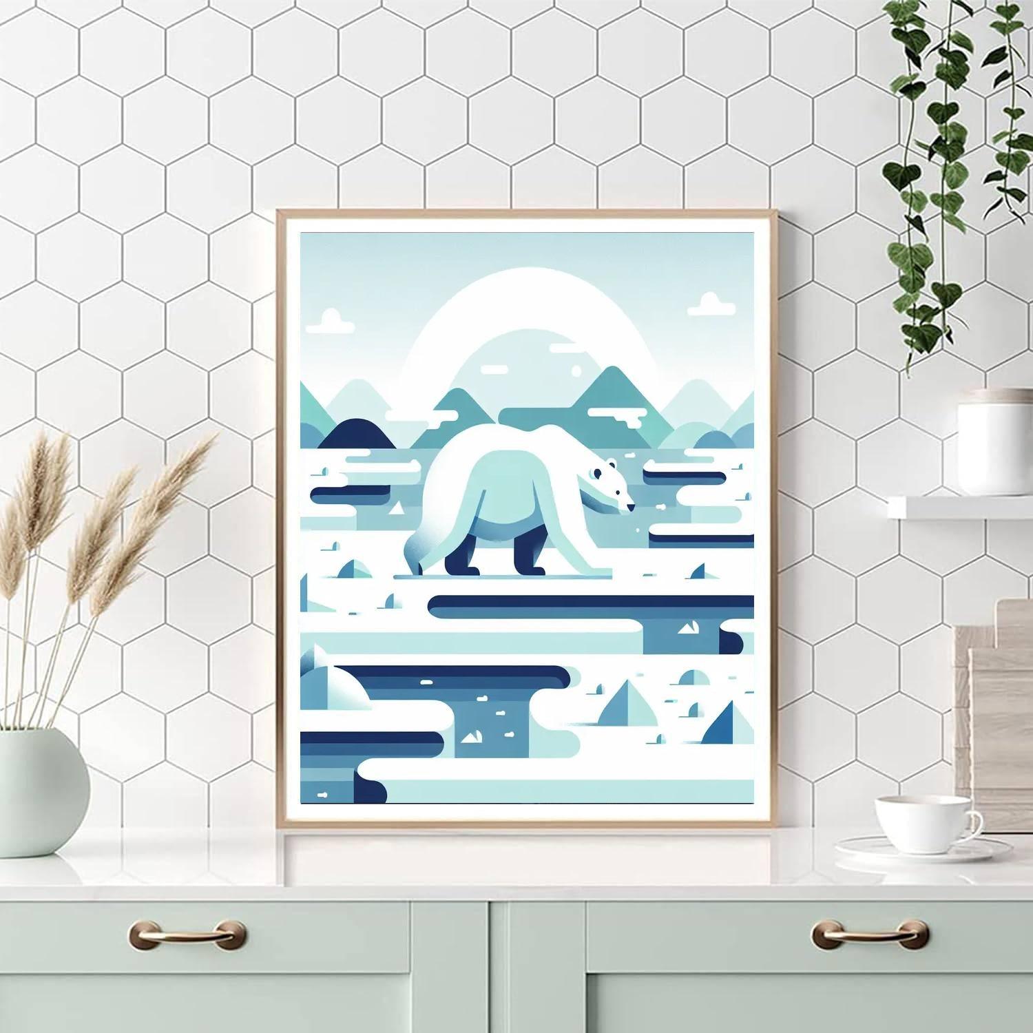 Polar Bear's Arctic Trek Paint By Numbers