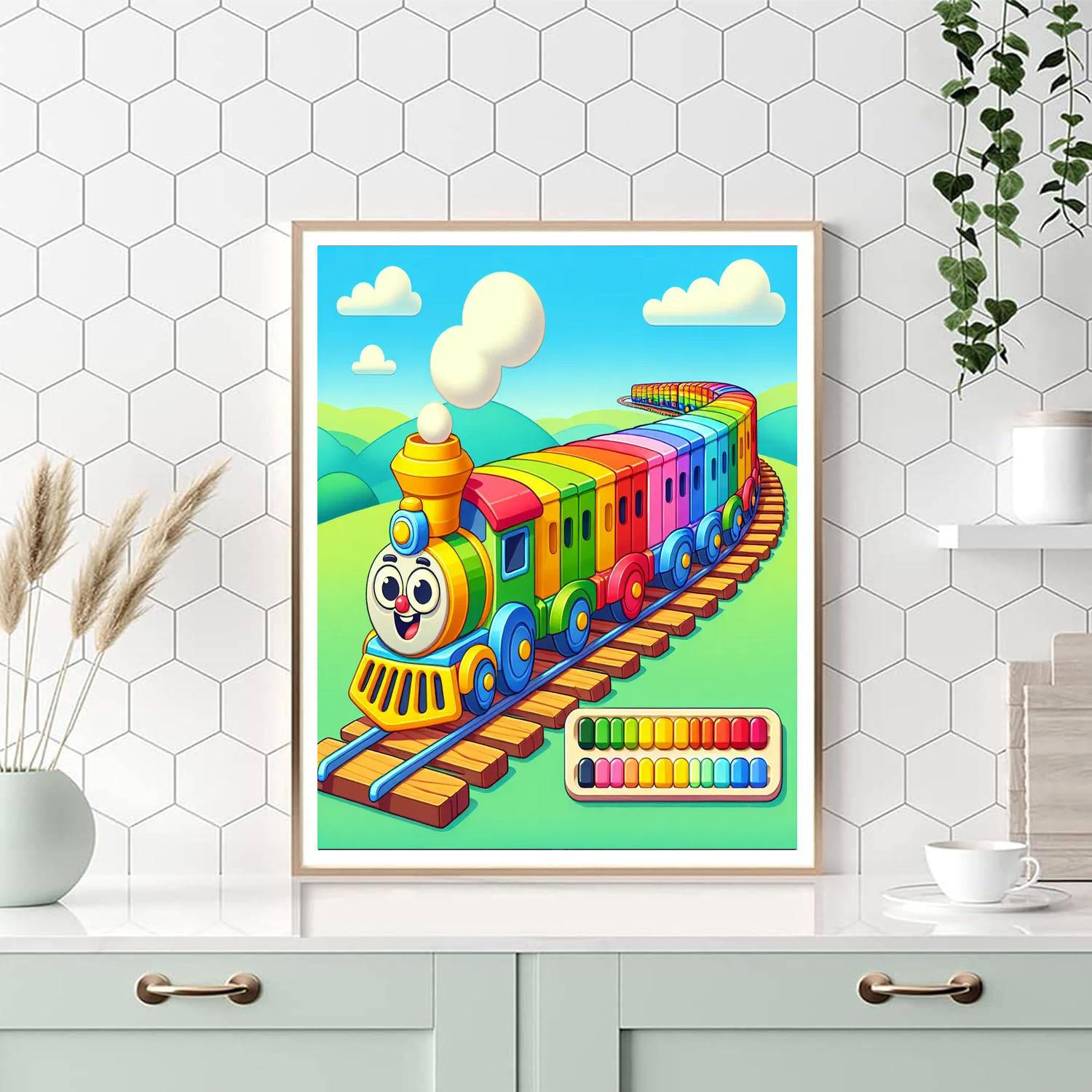 Cheerful Train DIY Paint By Numbers