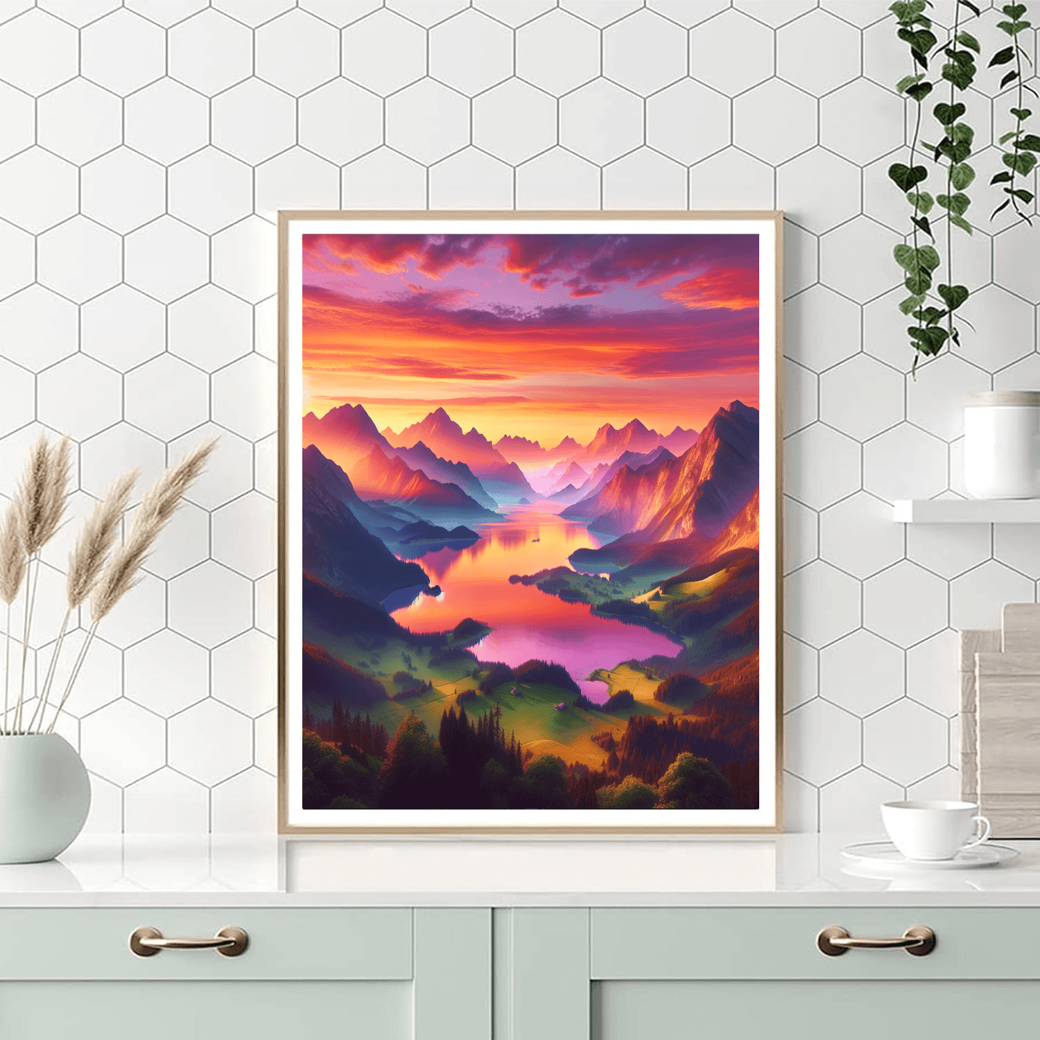 Sunrise Over Mountains Painting Number Kit