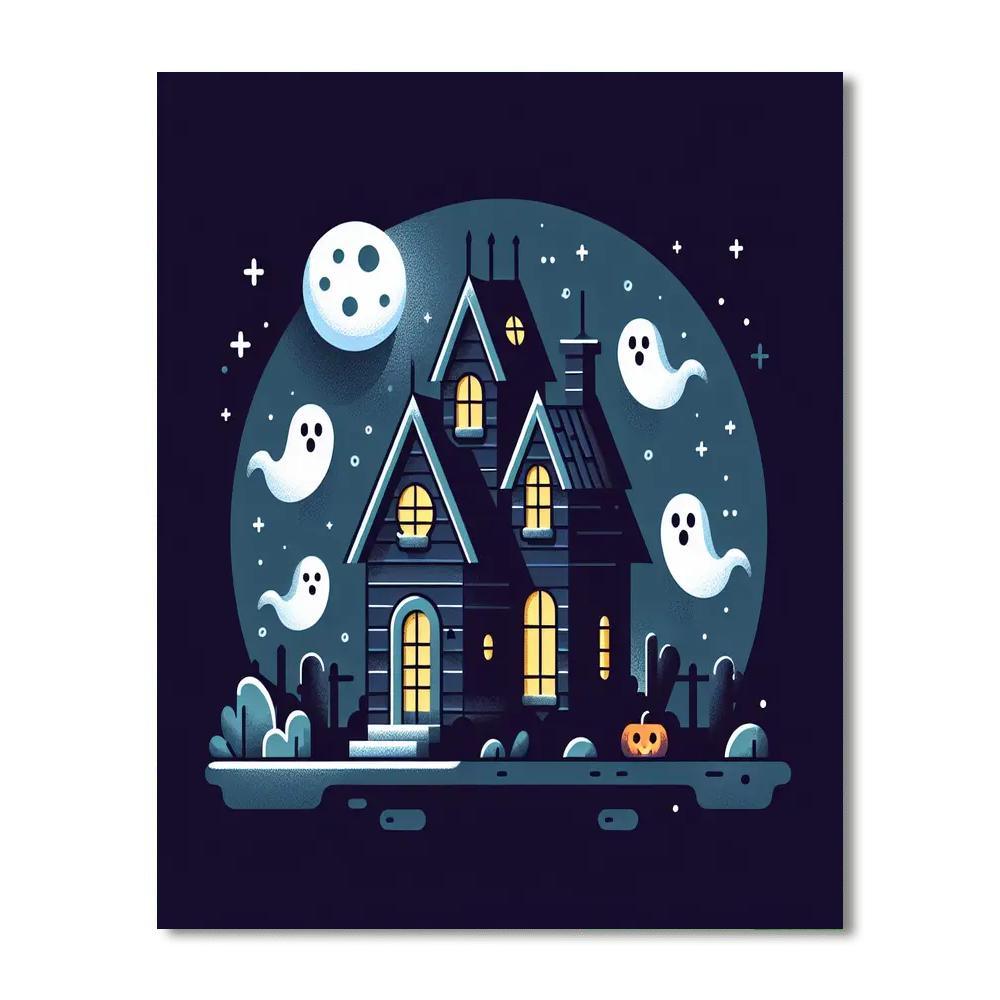Haunted House Mystery Paint By Numbers Art