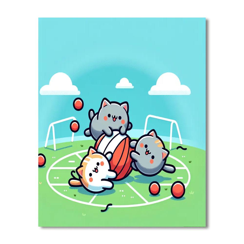 Playful Kitten Playground Painting By Numbers Kit