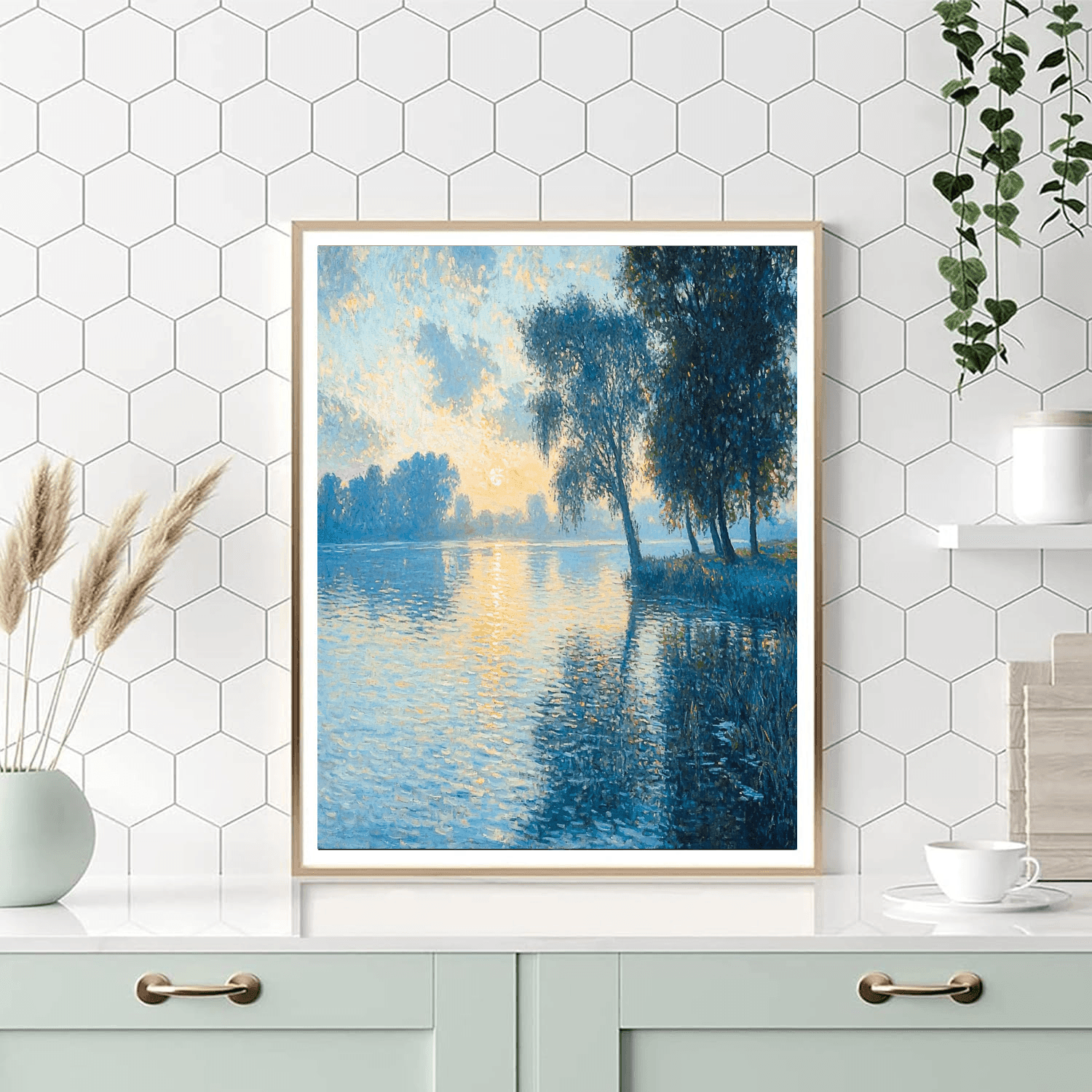 Claude Monet Inspired Riverside Reflections  Numbered Painting Kits