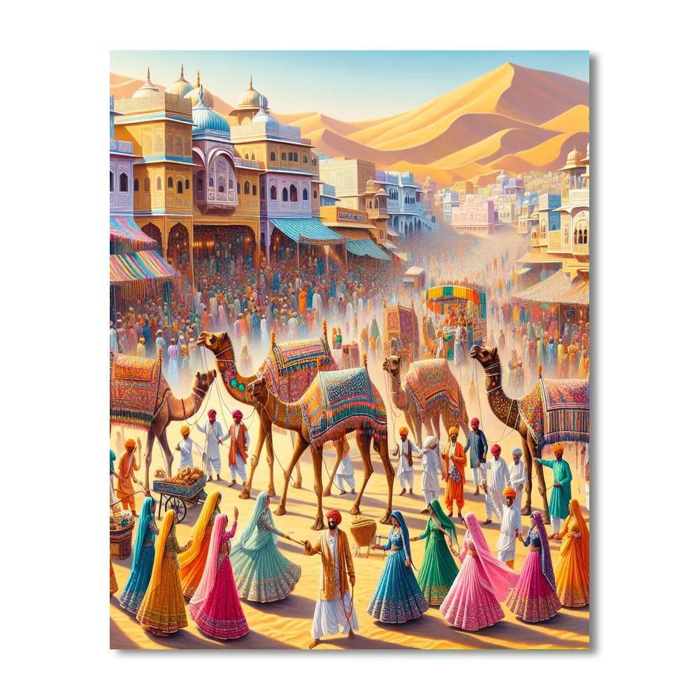 Camel Fair - Pushkar DIY Paint By Numbers