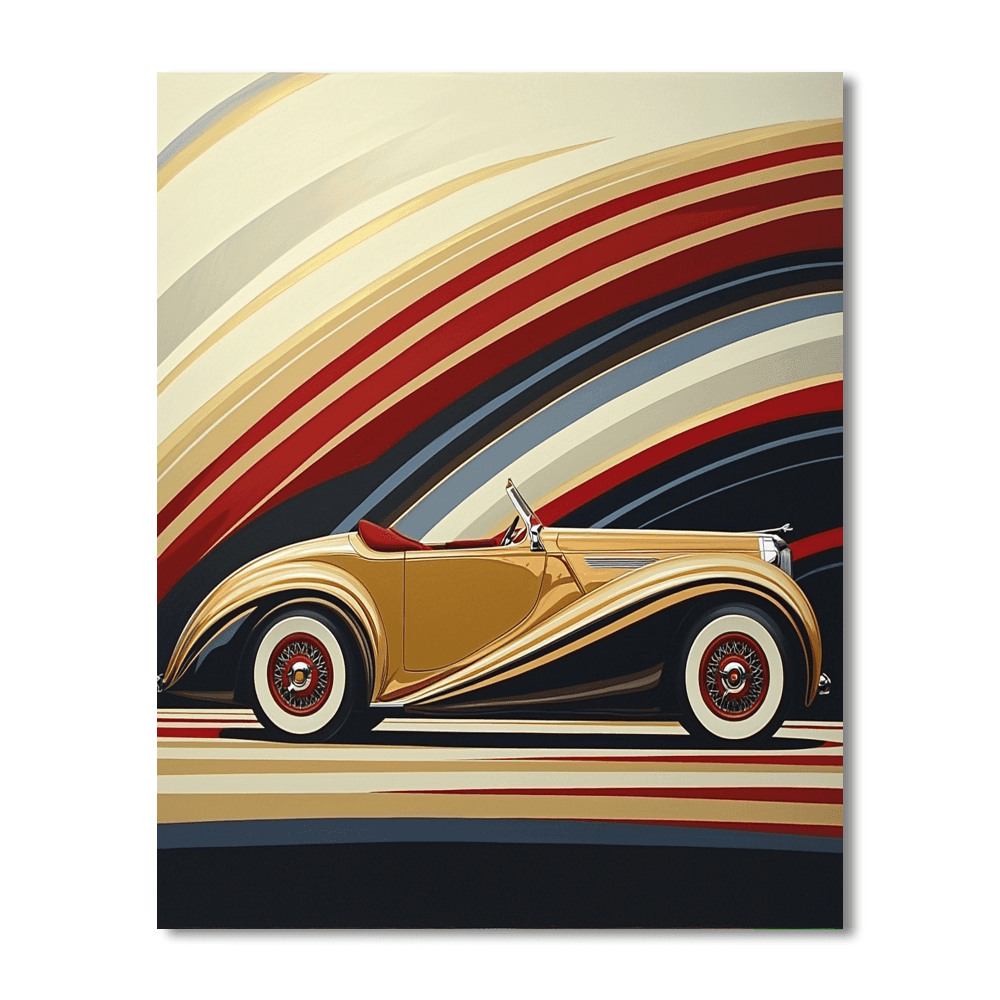 Tamara De Lempicka Inspired Vintage Race Day  Paint By Color