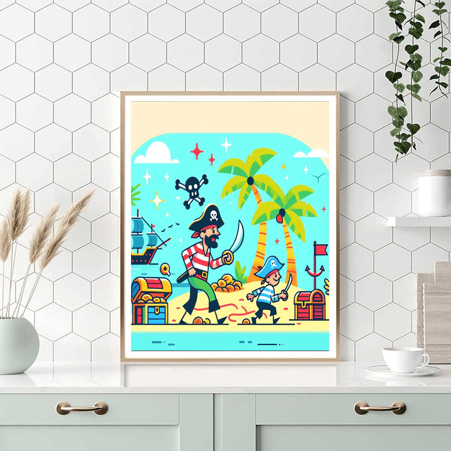 Treasure Island Pirates Number Painting