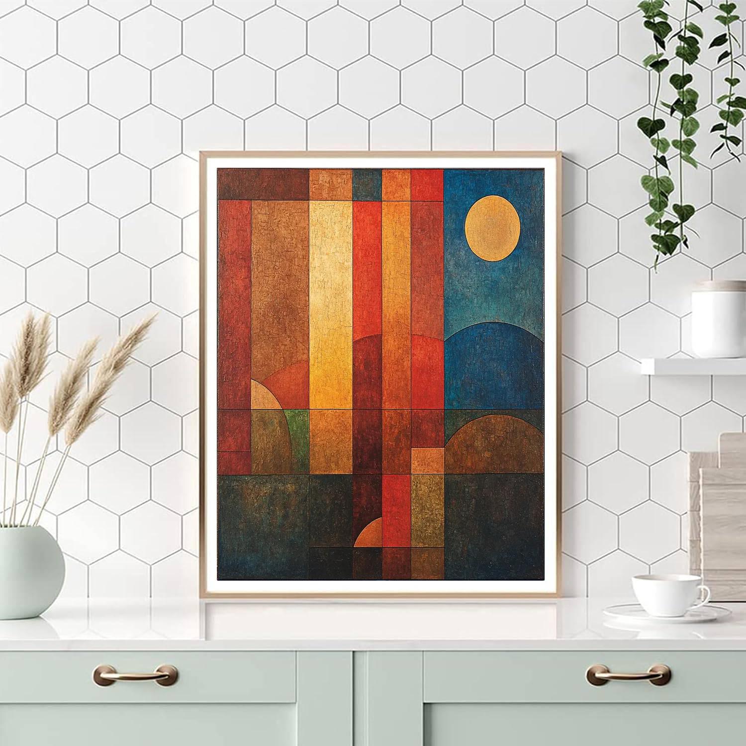 Paul Klee Inspired Harmony Of Earthly Echoes  Numbered Painting Kits