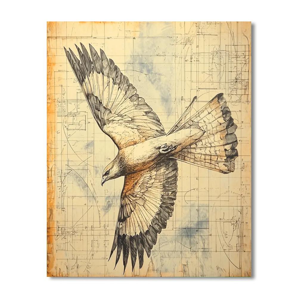 Leonardo Da Vinci Inspired Wings Of Elegance  Paint By Numbers Art