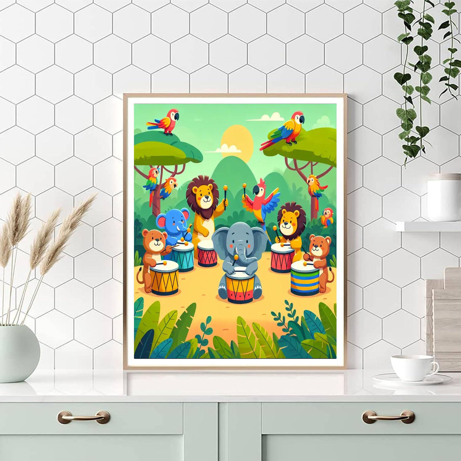 Jungle Drumbeat Celebration DIY Paint By Numbers