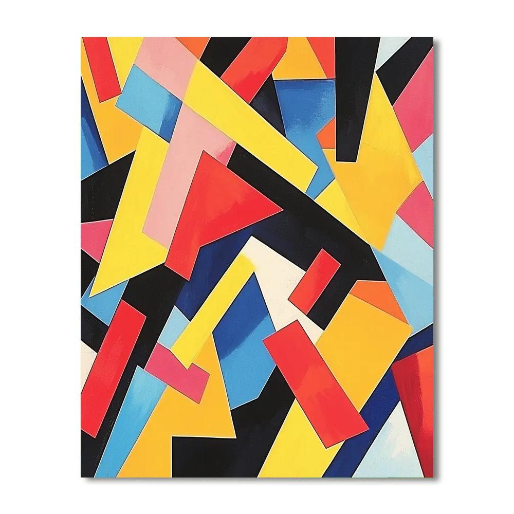 Kazimir Malevich Inspired Colorful Interplay  DIY Paint By Numbers