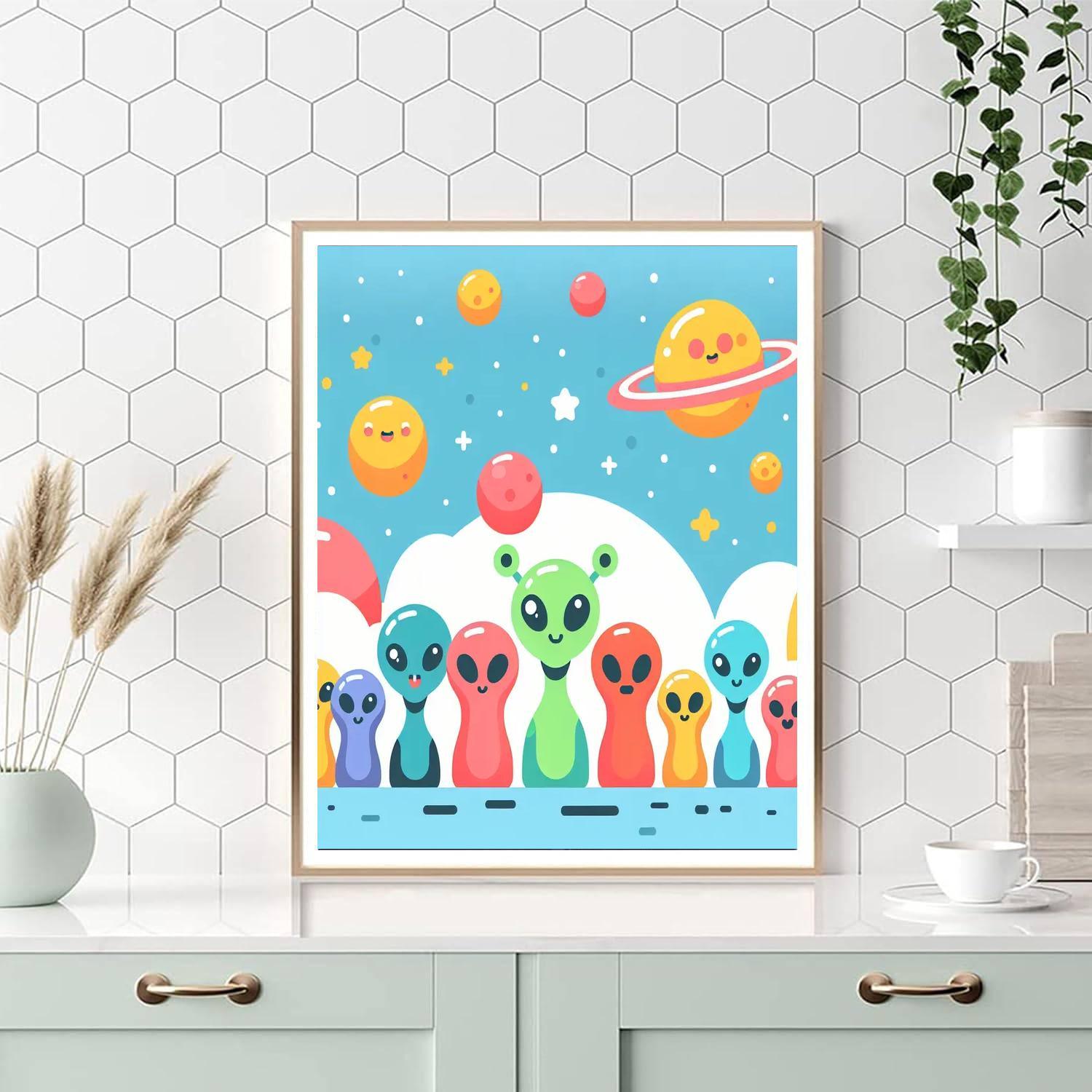 Outer Space Alien Friends Numbered Painting Kits