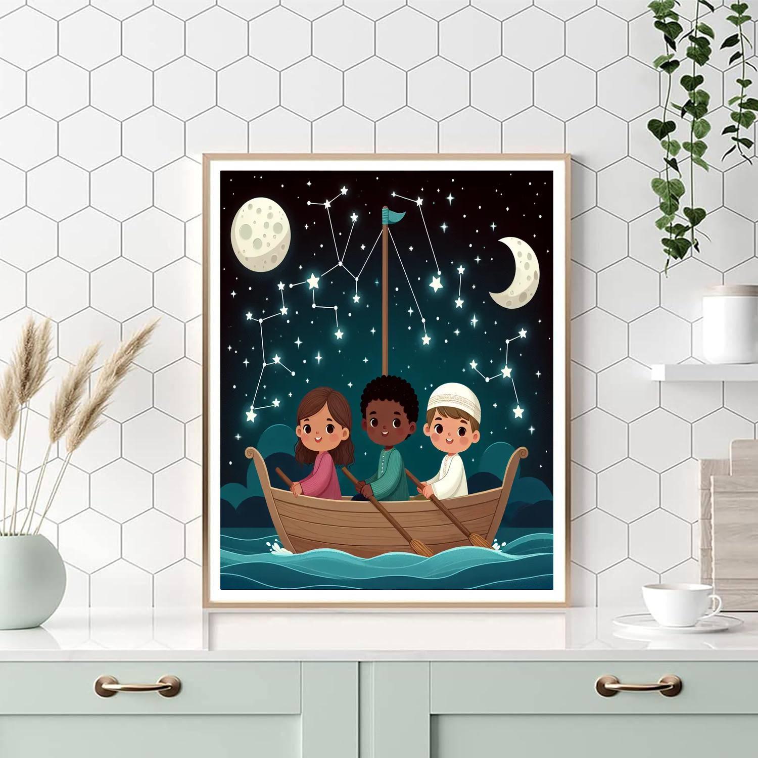 Starlight Dream Voyage Number Painting