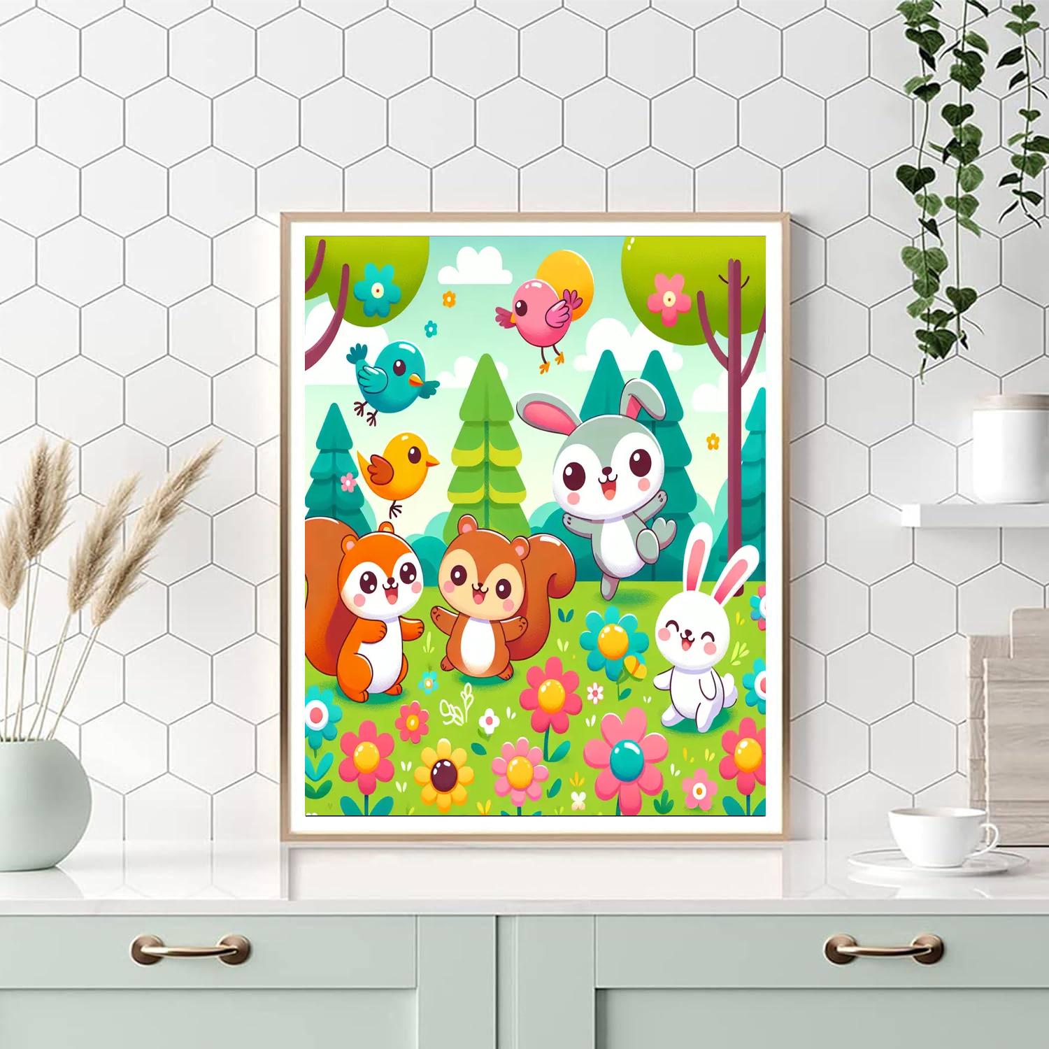 Cheerful Critters Painting Number Kit