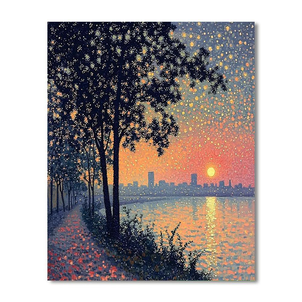 Georges Seurat Inspired Harmonic Horizon  Paint By Numbers