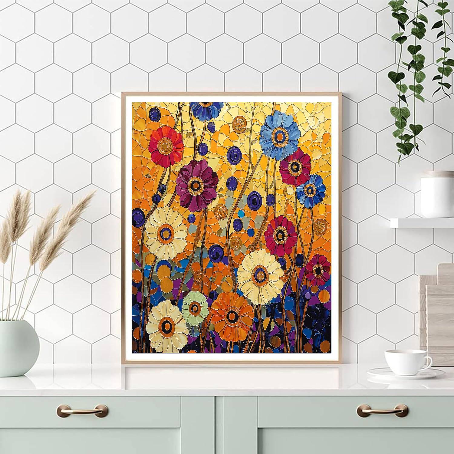 Klimt Inspired Luminous Floral Fantasy  Painting By Numbers Kit