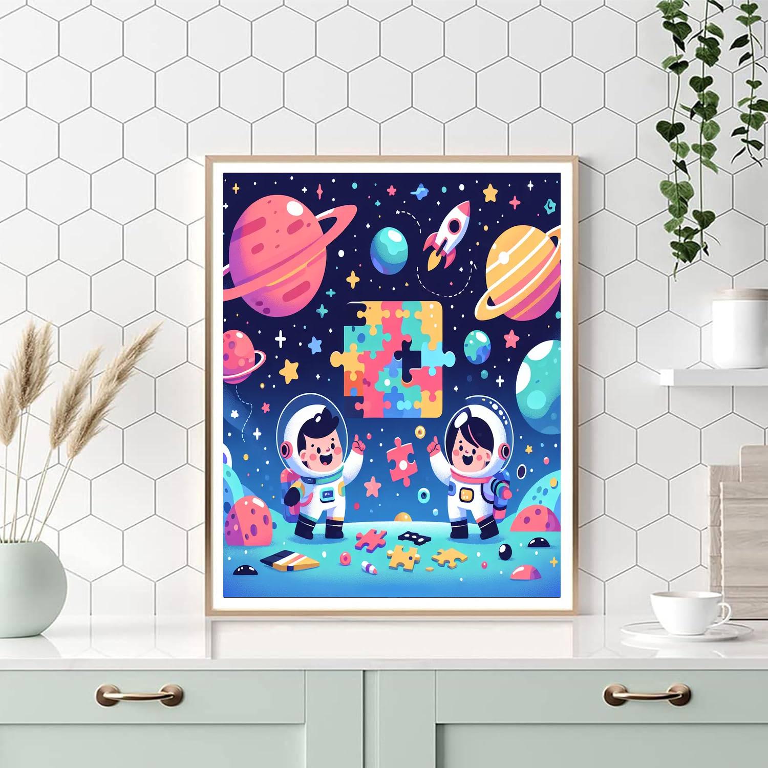 Space Puzzle Adventure DIY Paint By Numbers