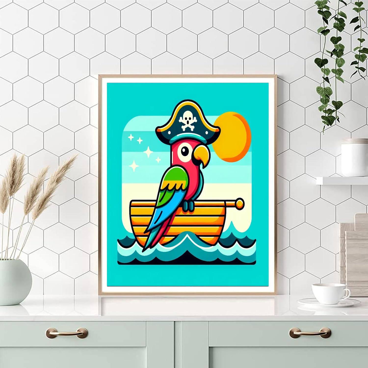 Pirate Parrot Expedition Paint By Numbers Art